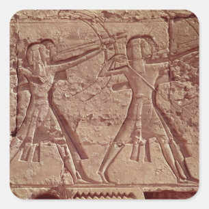 Sticker Carré Archers, détail de la chasse de Ramesses III