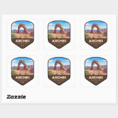 Sticker Carré Arches National Park Utah Shield (Feuille)
