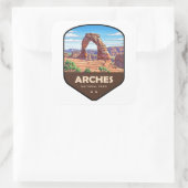 Sticker Carré Arches National Park Utah Shield (Sac)