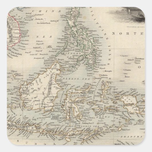 Sticker Carré Archipel malais ou îles de l'Inde orientale (Devant)