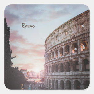 Sticker Carré Architecture antique Rome coucher de soleil ville