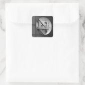 Sticker Carré Architecture Circle & Lignes Photo noir et blanc (Sac)