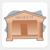 Sticker Carré Architecture de musée classique (Devant)