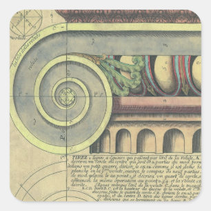 Sticker Carré Architecture de style ; Volute de chapiteau par Vi