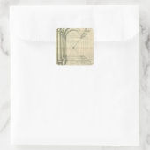 Sticker Carré Architecture vintage, Perspective Colonnes Arches (Sac)