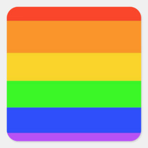 Sticker Carré Arcs-en-ciel partout !