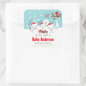 Sticker Carré Arctic Fox Christmas Wonderland Plaque de réservat (Sac)