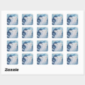 Sticker Carré Arctic Fox Portrait with Sleeping Eyes (Feuille)