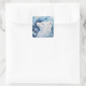 Sticker Carré Arctic Fox Portrait with Sleeping Eyes (Sac)