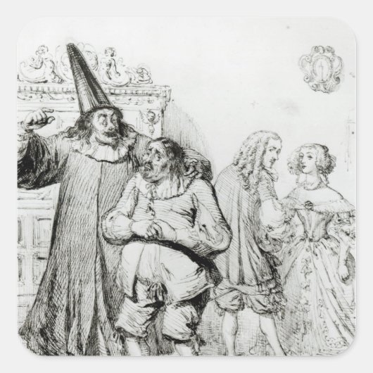 Sticker Carré Argan et Monsieur Purgon (Devant)