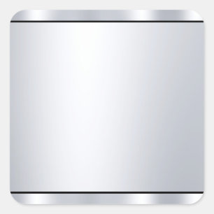 Sticker Carré Argent métallique Look noir Modèle blanc personnal