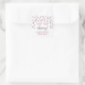 Sticker Carré Argent rose Confetti Sip Sip Hooray (Sac)