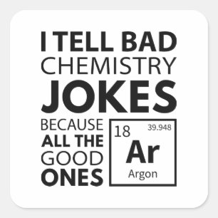 Sticker Carré Argon, blagues sur la chimie