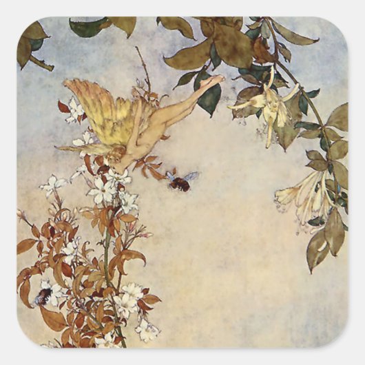 Sticker Carré "Ariel et l'abeille" par Edmund Dulac (Devant)
