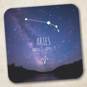 Sticker Carré Aries   Constellation Zodiaque personnalisée