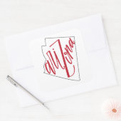 Sticker Carré Arizona | Design de typographie d'État (Enveloppe)