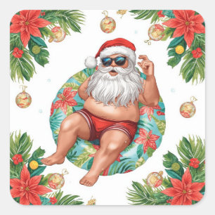 Sticker Carré Arizona Noël sur le thème de la fête au bord de la