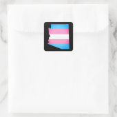 Sticker Carré arizona pride drapeau rayé transgenre (Sac)