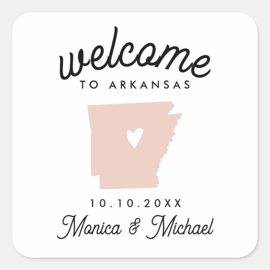 Sticker Carré ARKANSAS State Destination Wedding - N'IMPORTE QUE (Devant)