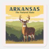 Sticker Carré Arkansas vintage (Devant)