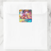 Sticker Carré ARLECCHINO ET COLOMBINA, Rose Fuchsia Jaune Bleu (Sac)