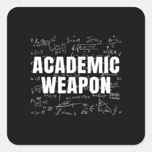 Sticker Carré Arme académique - Classique inspirationnelle - Ret