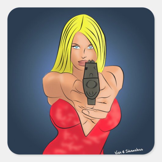 Sticker Carré armé et dangereux (Devant)