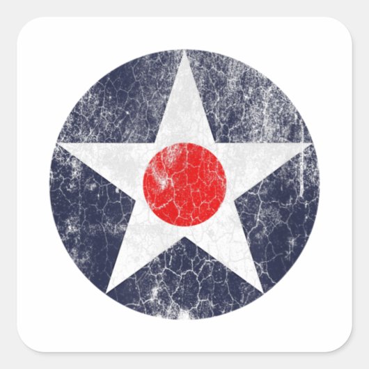 STICKER CARRÉ ARMÉE AIR CORPS ROUNDEL US AIR FORCE INSIGNIA (Devant)