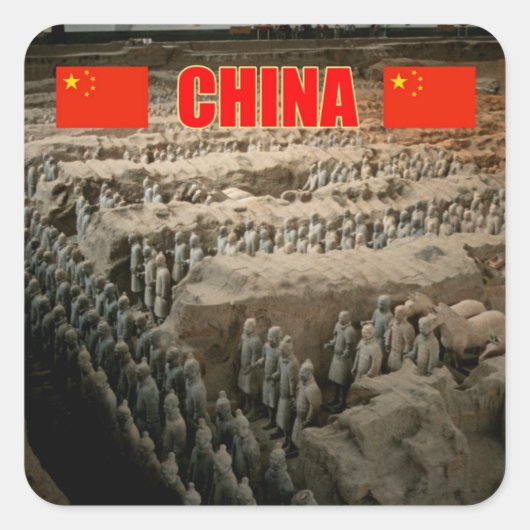 Sticker Carré Armée de terre de CHINE (Devant)