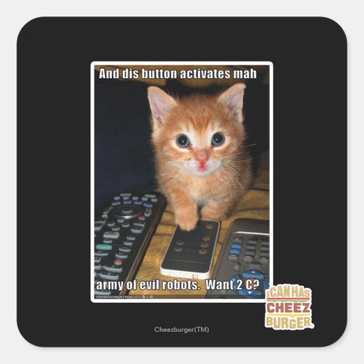 Sticker Carré Armée des robots mauvais (Devant)