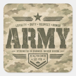 STICKER CARRÉ ARMÉE FORTE
