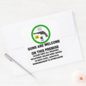 STICKER CARRÉ ARMES À FEU BIENVENUE (Enveloppe)