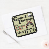 Sticker Carré Armes à feu et patriotes (Enveloppe)