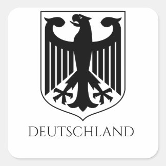 Sticker Carré Armoiries allemandes Deutschland noir et blanc