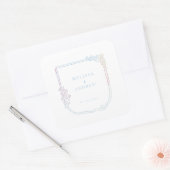 Sticker Carré Armoiries - cadre pastel (Enveloppe)