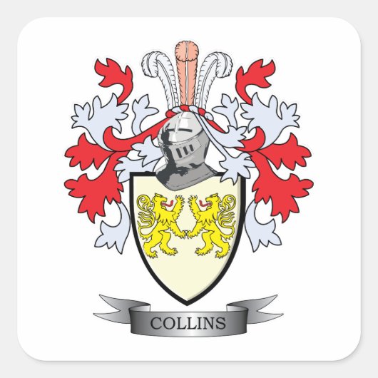 Sticker Carré Armoiries de Collins (Devant)