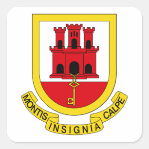 Sticker Carré Armoiries de Gibraltar