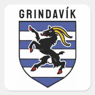 Sticker Carré Armoiries de Grindavík - Islande