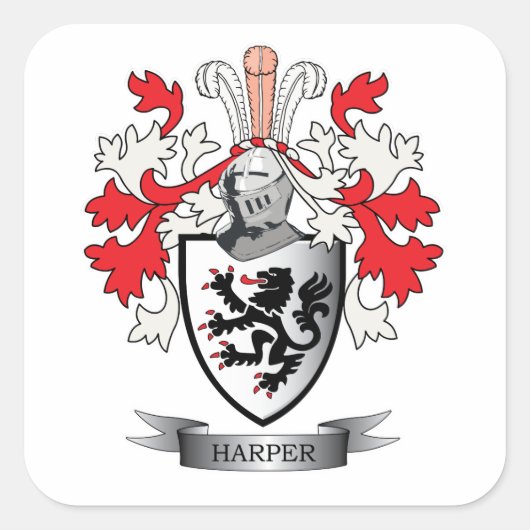 Sticker Carré Armoiries de Harper Family Crest (Devant)
