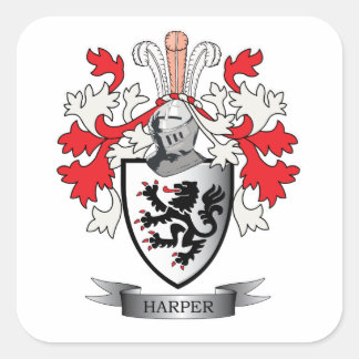 Sticker Carré Armoiries de Harper Family Crest