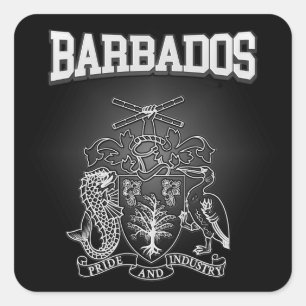Sticker Carré Armoiries de la Barbade