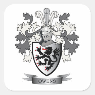 Sticker Carré Armoiries de la famille Owens Crest