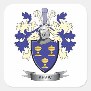Sticker Carré Armoiries de Shaw Family Crest