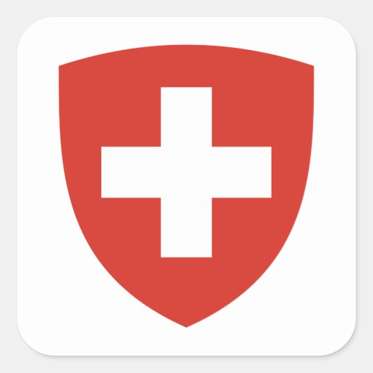 Sticker Carré Armoiries de Suisse, Drapeau de Suisse (Devant)