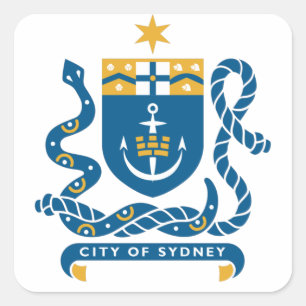 Sticker Carré Armoiries de Sydney, Australie