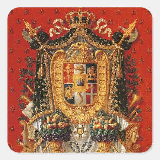 Sticker Carré Armoiries d'Italie, dessin pour une tapisserie (Devant)