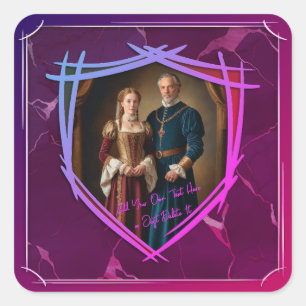 Sticker Carré Armoiries du chevalier Cadeau médiéval à l'ancienn
