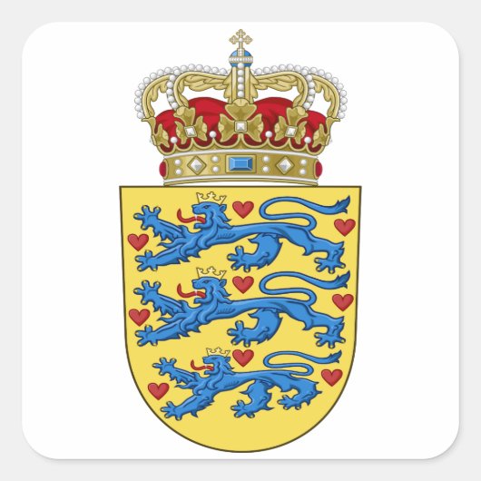 Sticker Carré Armoiries du Danemark (Devant)