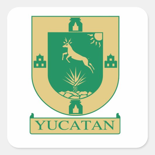 Sticker Carré Armoiries du Yucatán - Mexique (Devant)