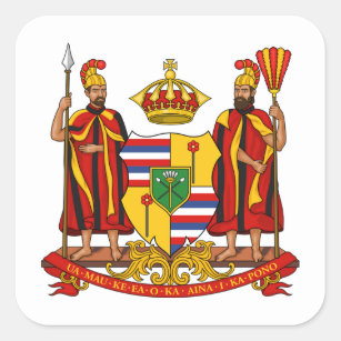 Sticker Carré Armoiries royales du Royaume d'Hawaï